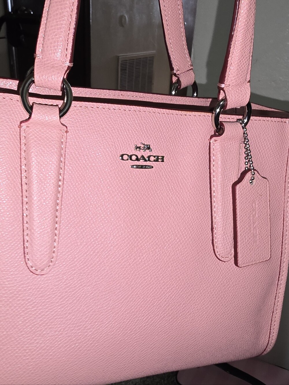 Coach Pink Leather Tote with Matching Wallet Silver Hardware - Picture 4 of 13